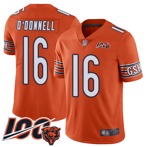 Chicago Bears Limited Orange Men Pat O Donnell Alternate Jersey NFL Football #16 100th Season->youth nfl jersey->Youth Jersey